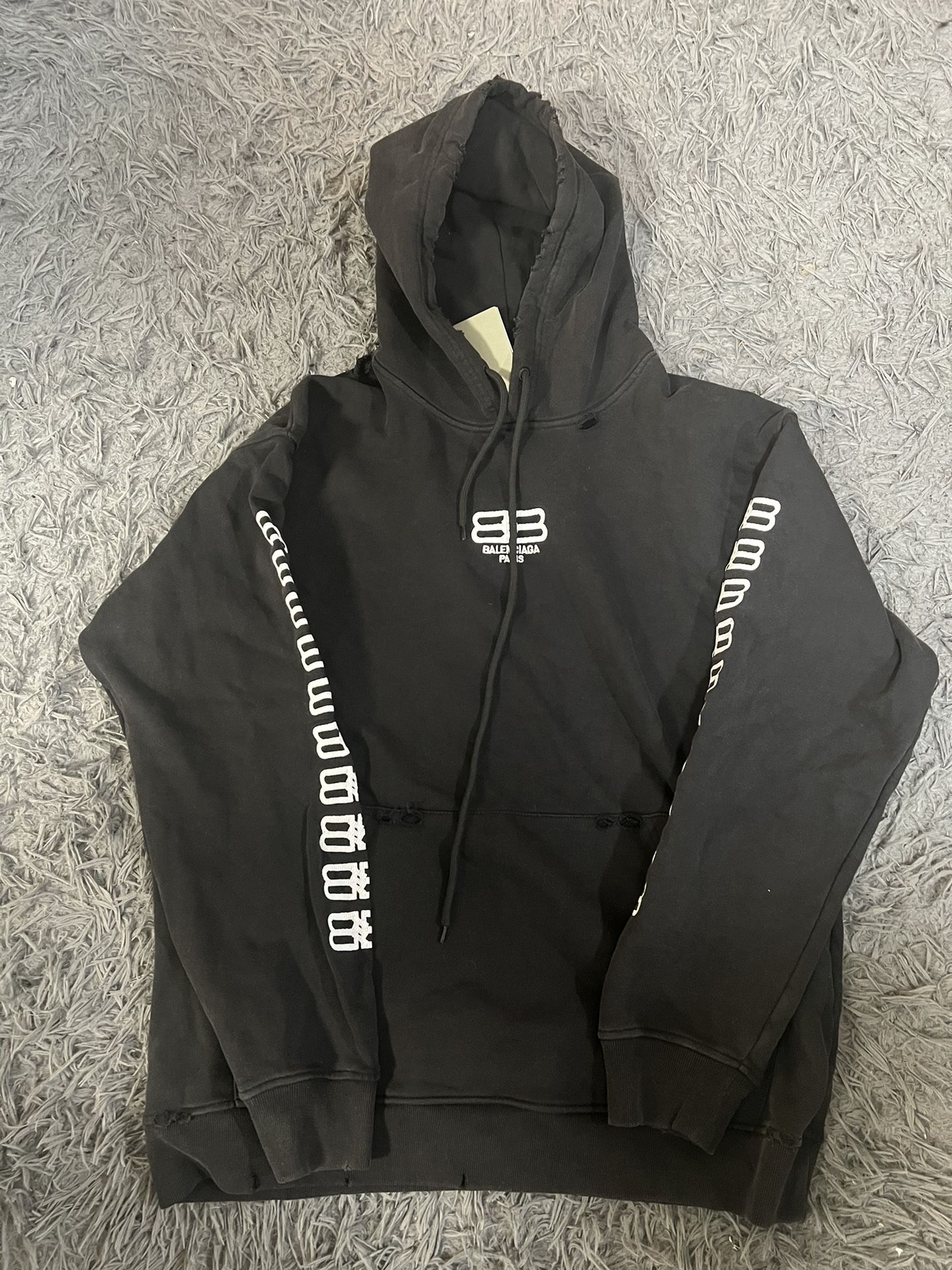 Balenciaga Distressed Hoodie Size large