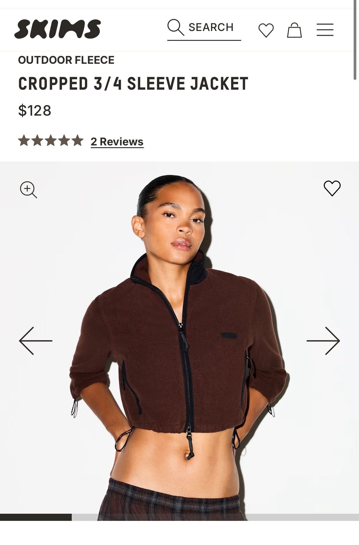 Skims Fleece Cropped Jacket