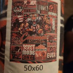 Bengals NFL Throw Blanket 50 X 60