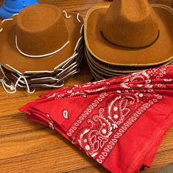Kids Cowboy Hats and Handkerchief