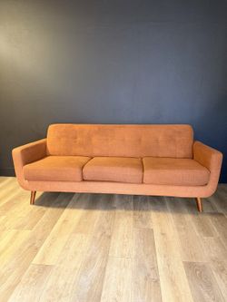 Burnt Orange Mid-Century Modern Sofa - 3 Seat