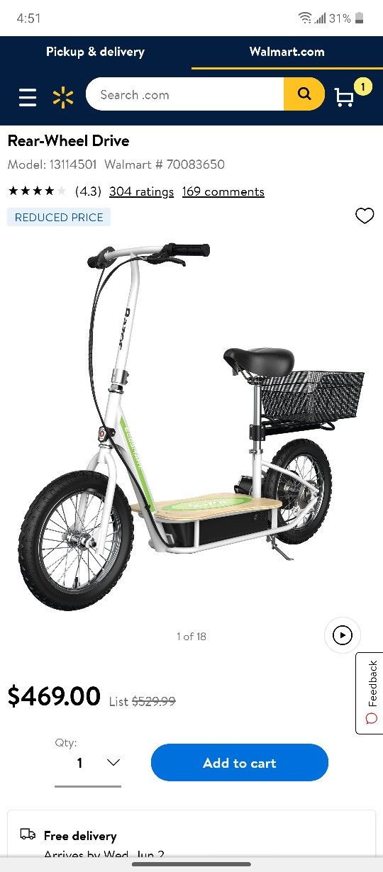 Razor adult electric scooter