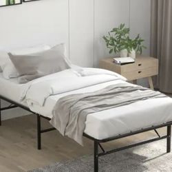 Twin Bed, Memory Foam Mattress And Foldable Frame