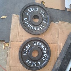 Olympic Weightlifting Change Plates 2x 5 2x 10 Thin Plate Set Like New!