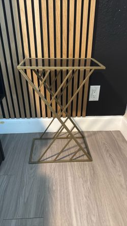 Modern side table with glass top