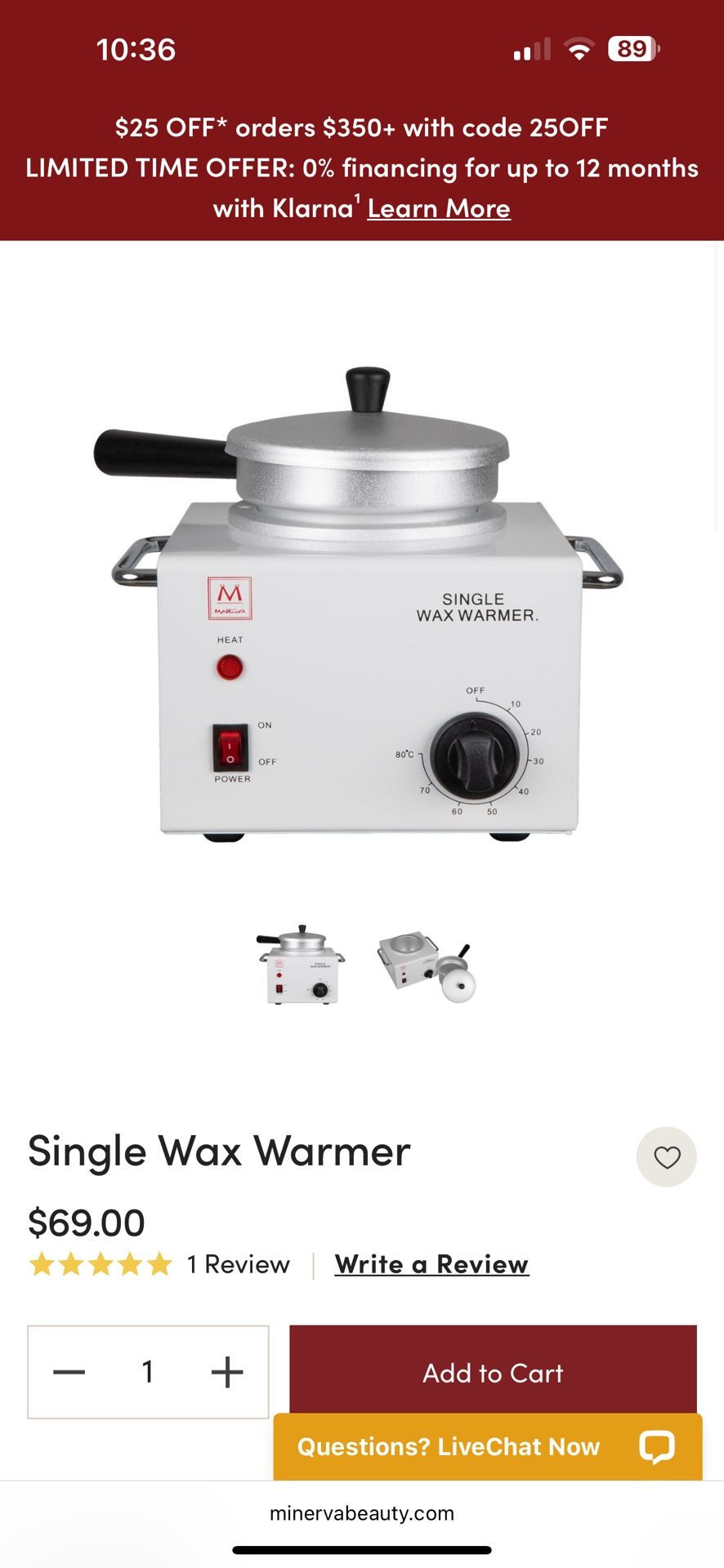 Minerva Beauty Wax Warmer