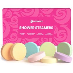 Shower Steamers Aromatherapy, 8 Pack Shower Bombs Relaxation Birthday Gifts for Women and Men, Stress Relief & Luxury Self Care, Natural Fragrance Ess