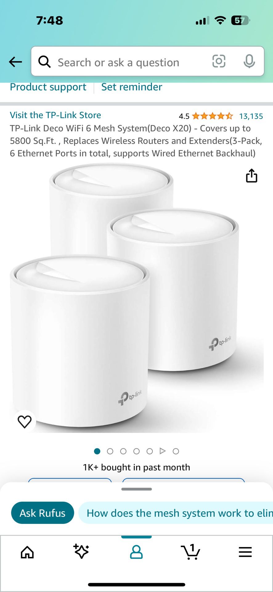 WiFi 6 Mesh System(TP-link Deco) 