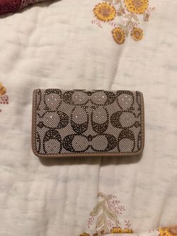 Coach Crystal Signature Jacquard Slim Card Case