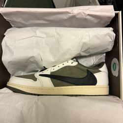 Travis Scott Jordan 1 Lows Medium Olives