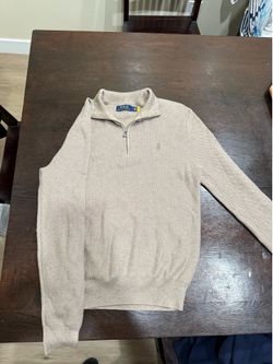 Light Brown Polo Half Zip Men’s Small