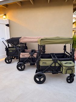 New Jeep Wrangler Deluxe Stroller Wagon with Cooler bag and storage organizer