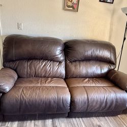 Brown Leather Couch Electric Recliner