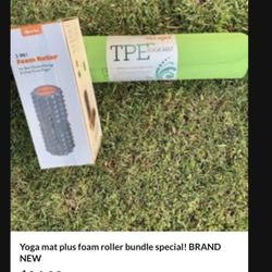 Yoga Mat And Foam Roller Bundle. 