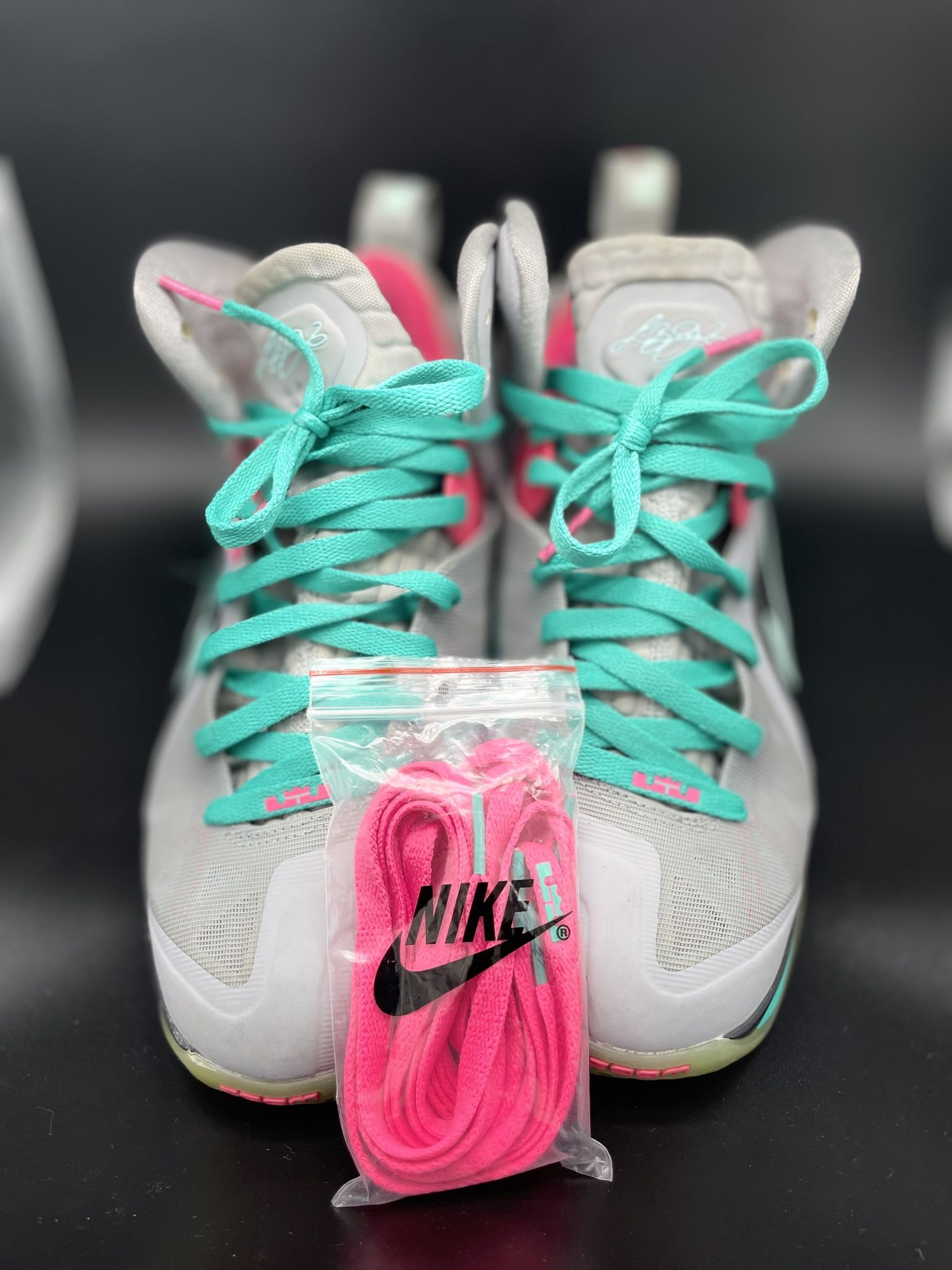 Lebron 9 IX PS Elite South Beach Wolf Grey Mint Candy New Green Pink Size 8