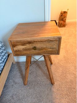 Mid-century modern style wooden nightstand
