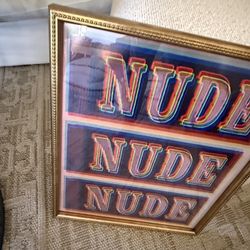 New Original Art Print Neon Pink Sign Gold Frame 16x20”