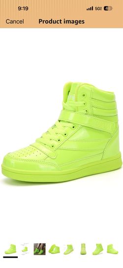 UBFEN Womens High Top Sneakers with Hidden Wedge Heel Ankle Support 2 Inch Height Increase 80s Retro Casual Boots