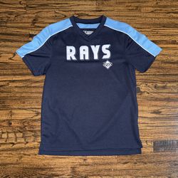 Vintage MLB Official Tampa Bay Devil Rays Retro Blue Batting Jersey Size Large