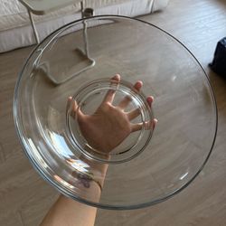 Big glass salad bowl