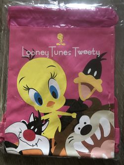 LOONEY TUNES TWEETY Drawstring Bag Backpack New
