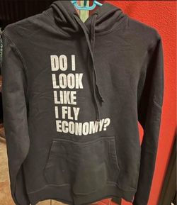 New Adult S Do I Look Like I Fly Economy -black pullover hoodie. Unisex