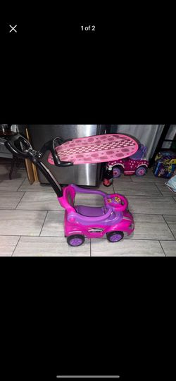 Pink Push Car With Hood