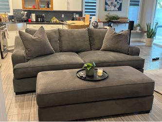 RC Willey Sofa Set – Sofa, Oversized Chair & Ottoman | Spartan Gray