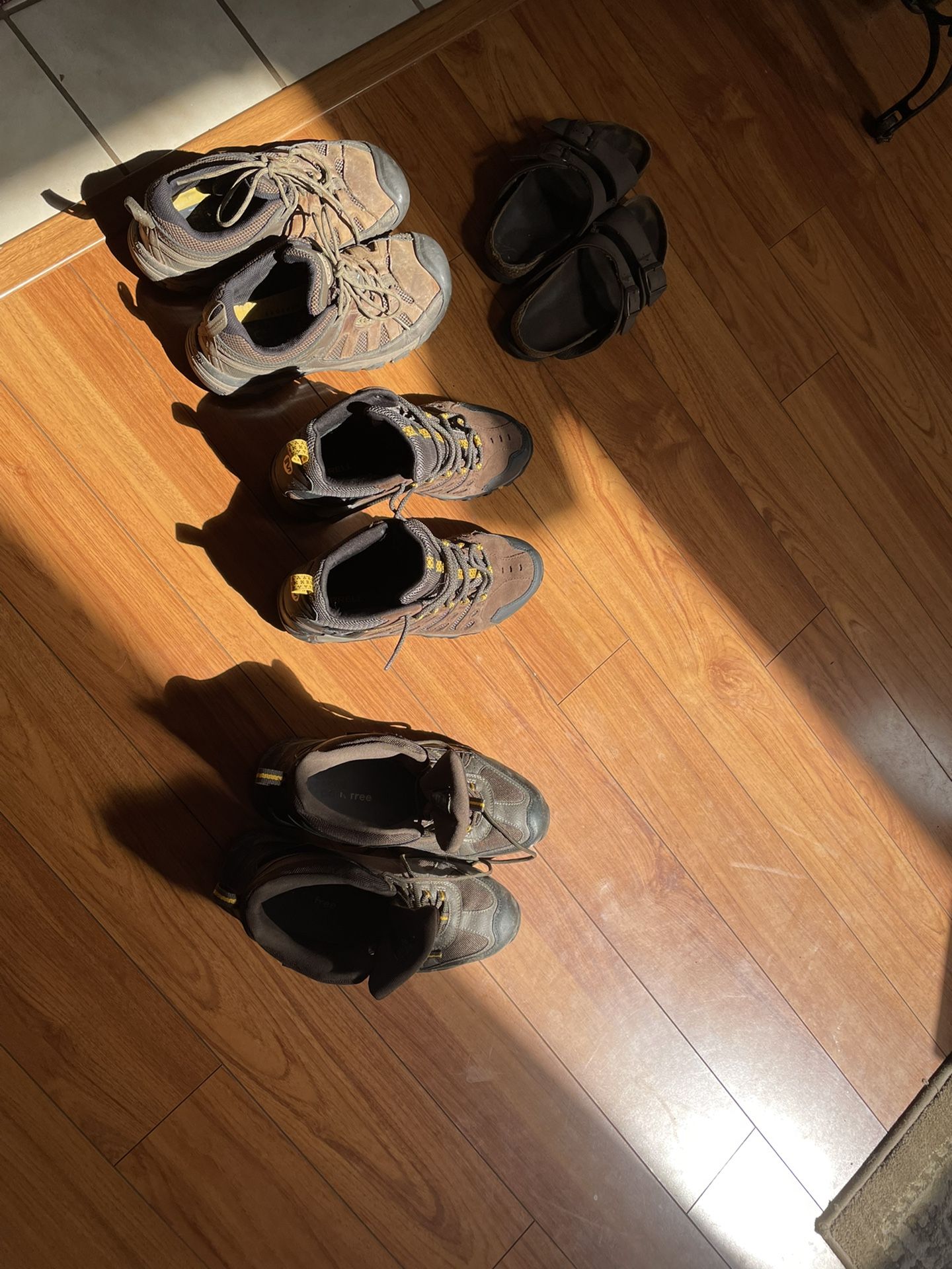 keen, merrell, birkenstock hiking shoes/boots