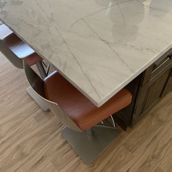 Leather Bar stools x2 
