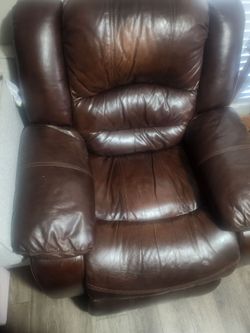 Brown leather recliner