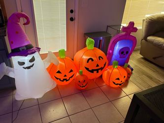 Inflatable Halloween Decorations - Ghost, Pumpkins, and Tombstone