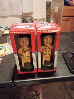 Two 2001 bobble dobbles Cal Ripkin Baltimore Orioles number 8 bobbleheads