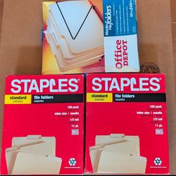 OFFICE SUPPLIES MANILA FOLDERS 3 BOXES
