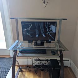 Glass Top Computer Desk