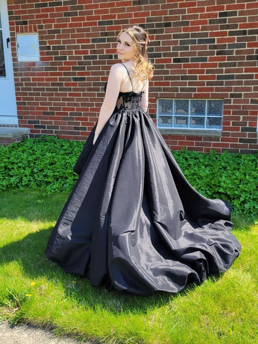 black high low prom dress
