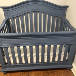 Blue Crib + Mattress