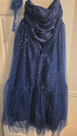 Formal blue dress.