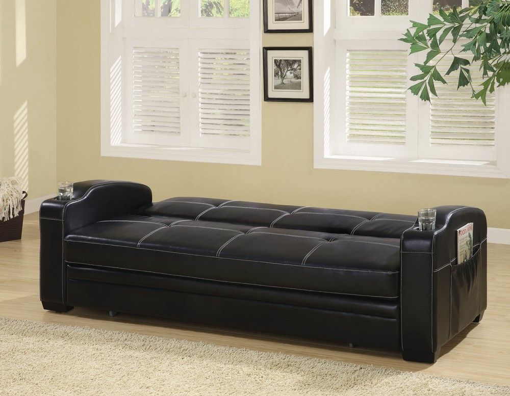 Black Leather Futon