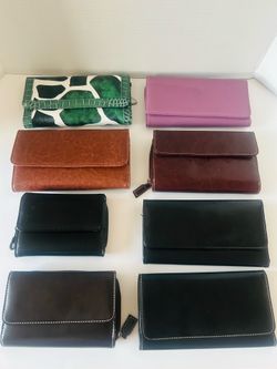Vintage LOT bundle of 8 accessories women wallet clutch coin, change purse
