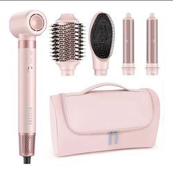 Mescomb Hot Air Styler Hair Dryer Brush Air Styler Wrap, Professional, Frizz-Free, No Heat Damage, Volumize, High-Speed, Fast Drying, with Travel Bag,