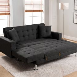 🔥HOT SALE 🔥 Black Fabric Sectional Sofa Bed ✳️ 👍FREE FINANCING AVAILABLE 👉 0️⃣ DOWN PAYMENT ❗NO CREDIT CHECK❗ 