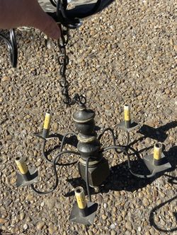 Wood And Metal Chandelier
