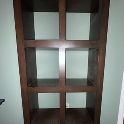 Heavy-Duty 8-Cube Dark Wood Shelf Unit