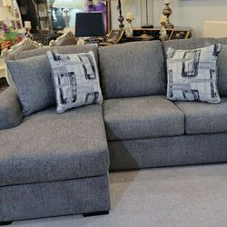 Gray Sectional (Reversable Sofa Chaise) New