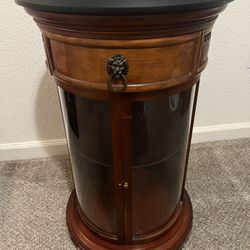 Unique Small Wood/Glass Corner Display Cabinet (28x17)