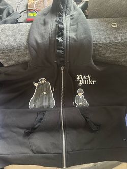 Black butler hoodie lace hood and pockets