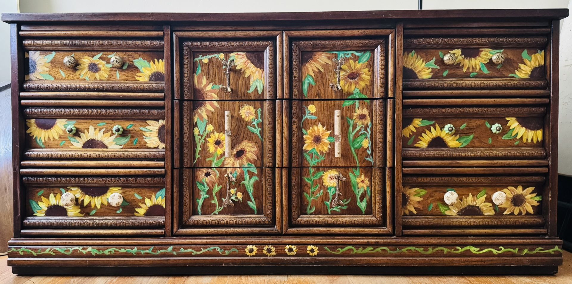 Sunflower Wooden Dresser