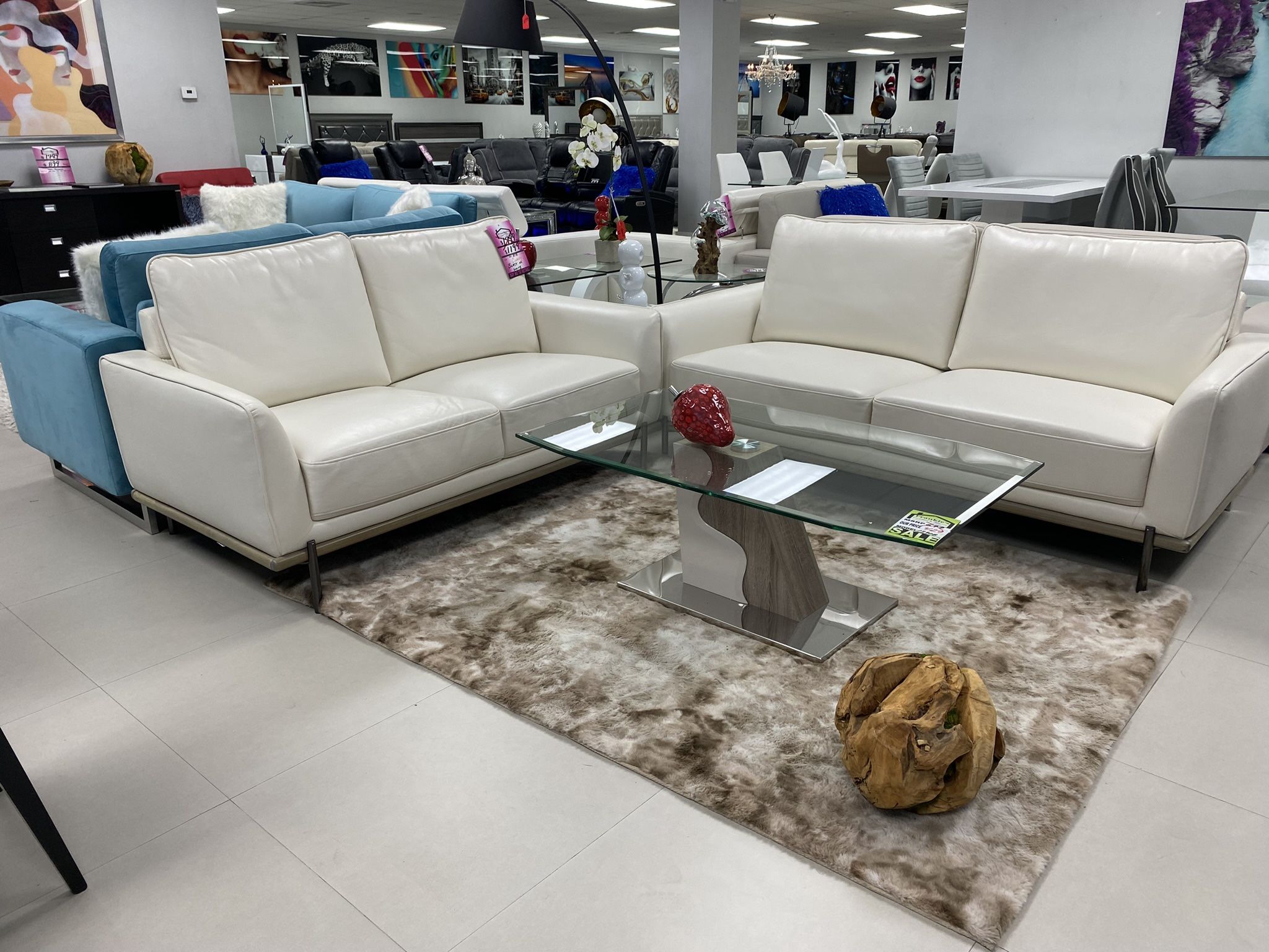 STATIONARY SOFA & LOVESEAT AVAILABLE IN BLACK BRAND NEW IN STOCK Furniture