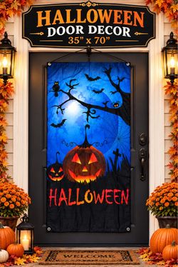 Halloween Door Decor Banner – Spooky Outdoor Seasonal Decoration